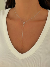 שרשרת זירקון טיפה נופלת