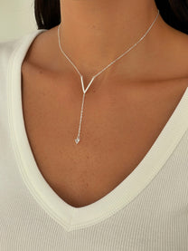 שרשרת וי נופלת מכסף אמיתי 925