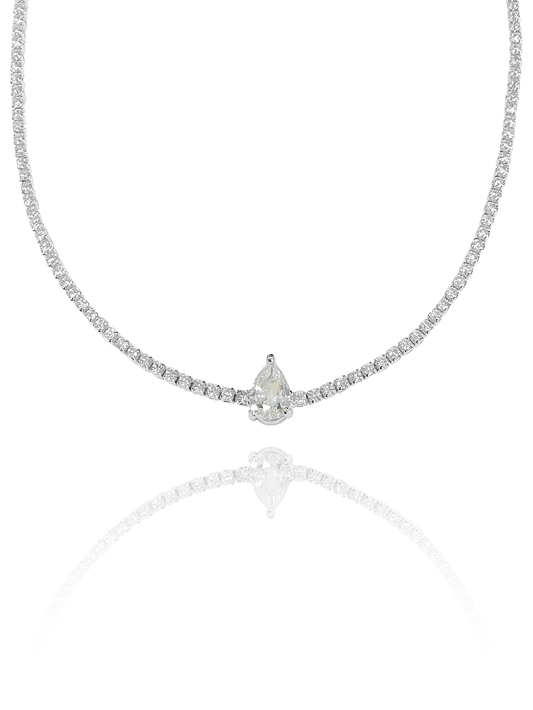 צ'וקר טניס טיפה מכסף אמיתי 925