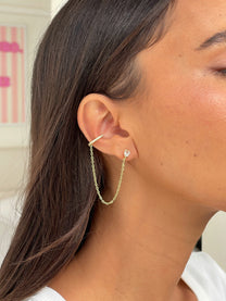 עגיל זירקון טיפה בשילוב הליקס ללא צורך בחור