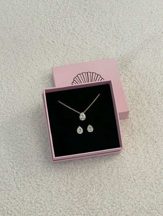 סט אבן טיפה משובץ