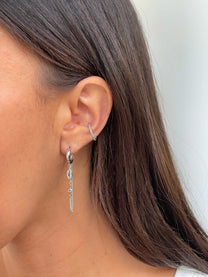 זוג עגילי חישוק מרקיז בשילוב שרשרת