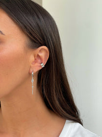 זוג עגילי חישוק מרקיז בשילוב שרשרת