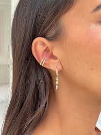 עגיל הליקס משובץ כפול ללא צורך בחור