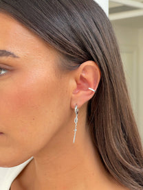 זוג עגילי חישוק מרקיז בשילוב שרשרת