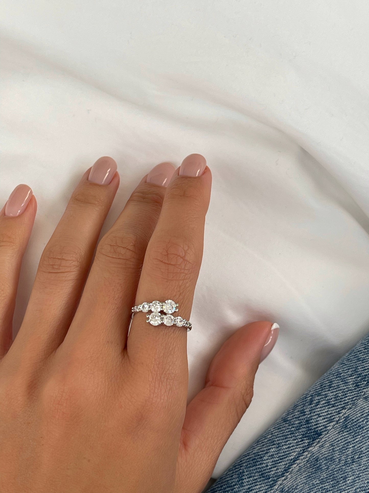 טבעת סנייק זירקונים