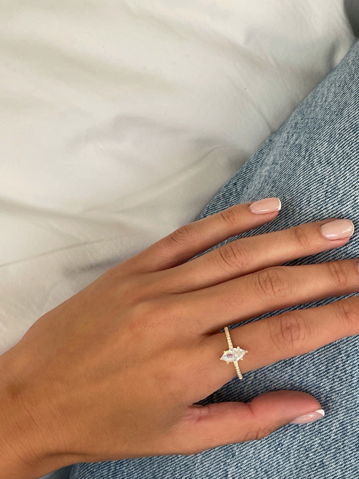 טבעת מרקיז מכסף אמיתי 925