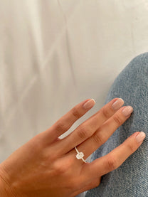 טבעת זירקון אובל מכסף אמיתי 925