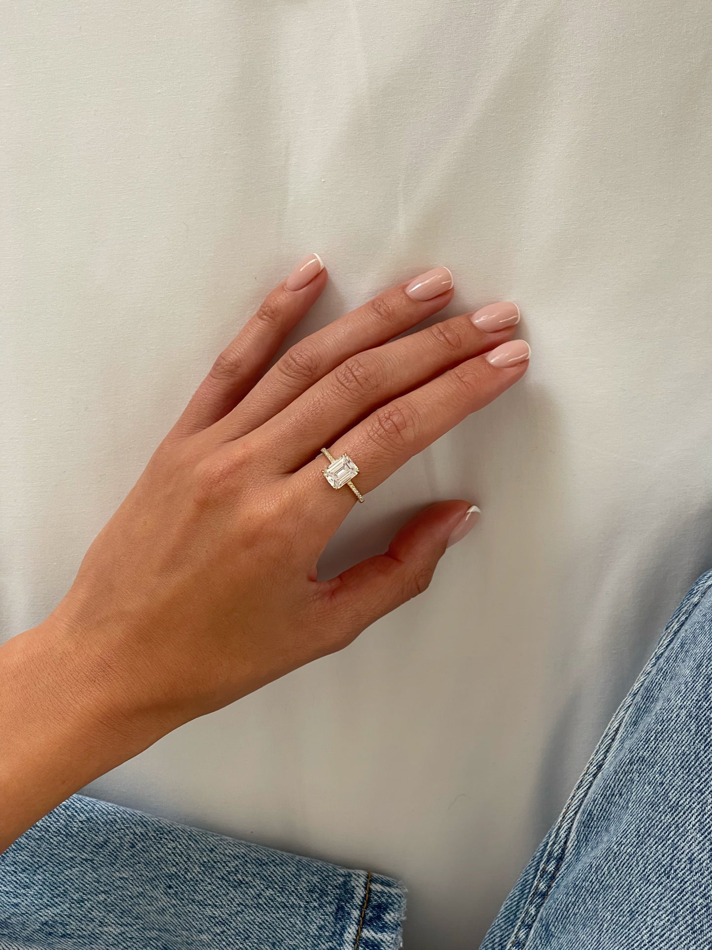 טבעת זירקון מלבן מכסף אמיתי 925