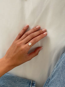 טבעת זירקון מלבן