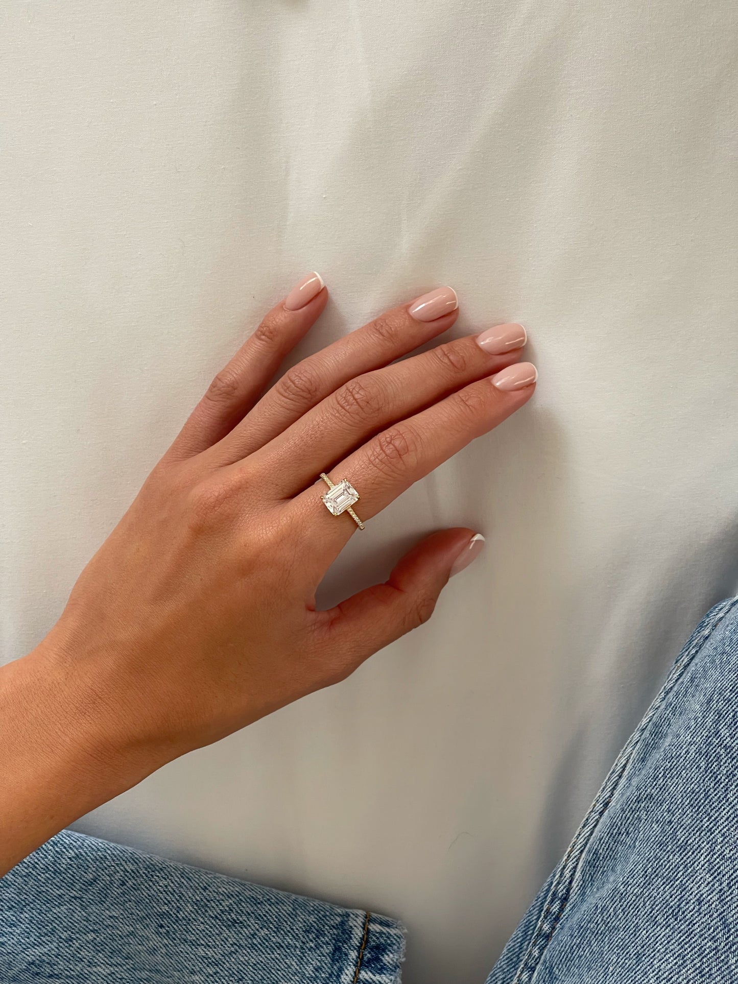 טבעת זירקון מלבן