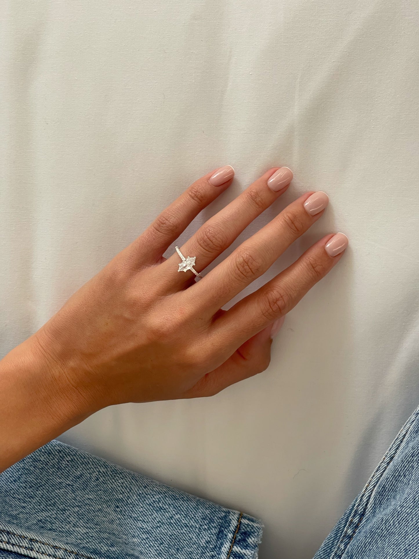 טבעת מרקיז מכסף אמיתי 925