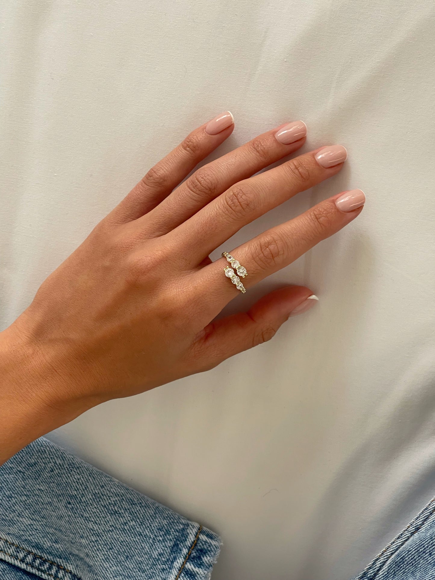 טבעת סנייק זירקונים