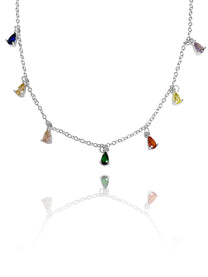 שרשרת תליוני טיפות צבעוניות