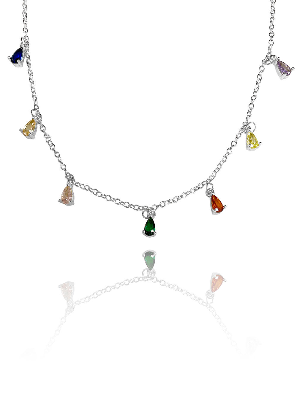 שרשרת תליוני טיפות צבעוניות