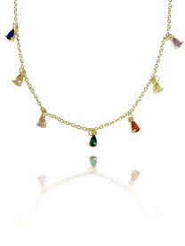 שרשרת תליוני טיפות צבעוניות