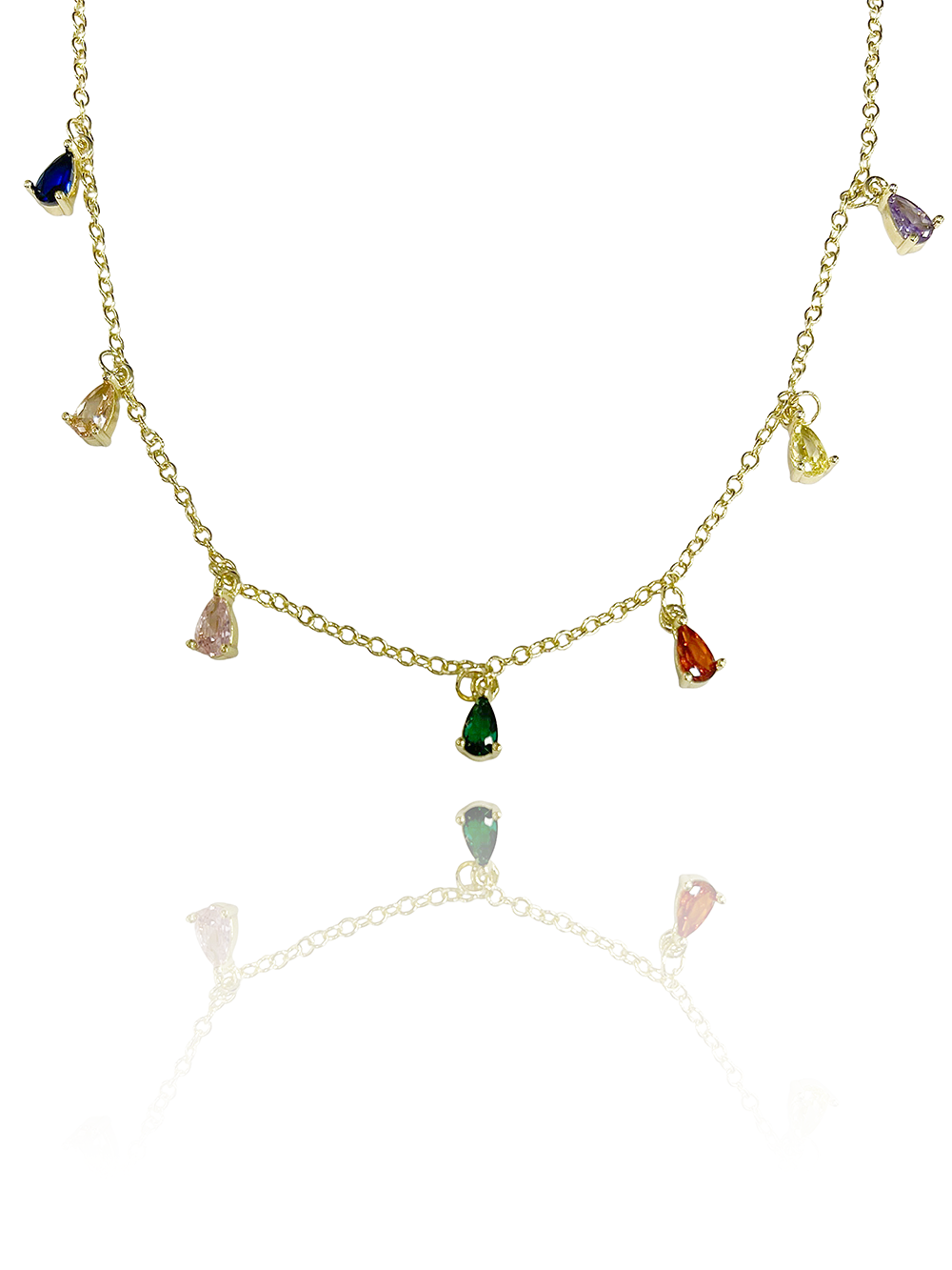 שרשרת תליוני טיפות צבעוניות