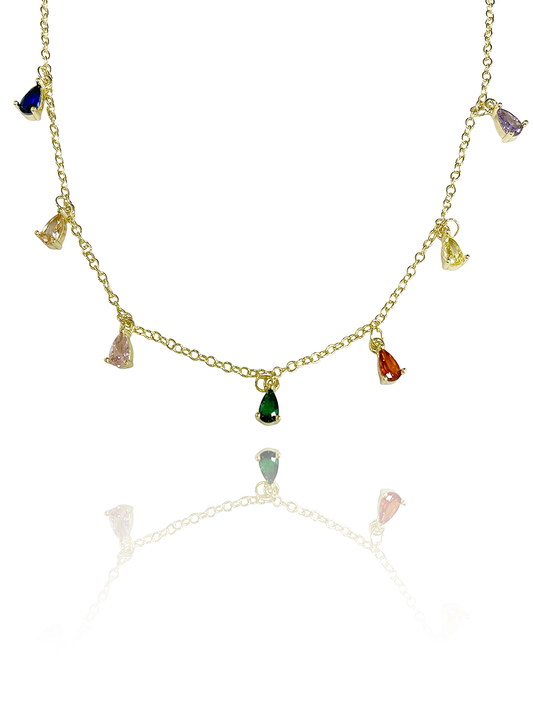 שרשרת תליוני טיפות צבעוניות