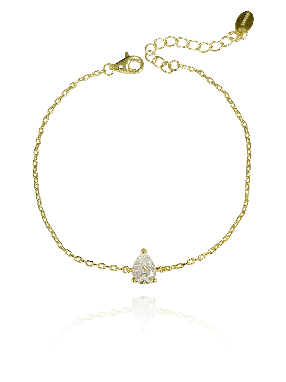 צמיד זירקון טיפה מכסף אמיתי 925