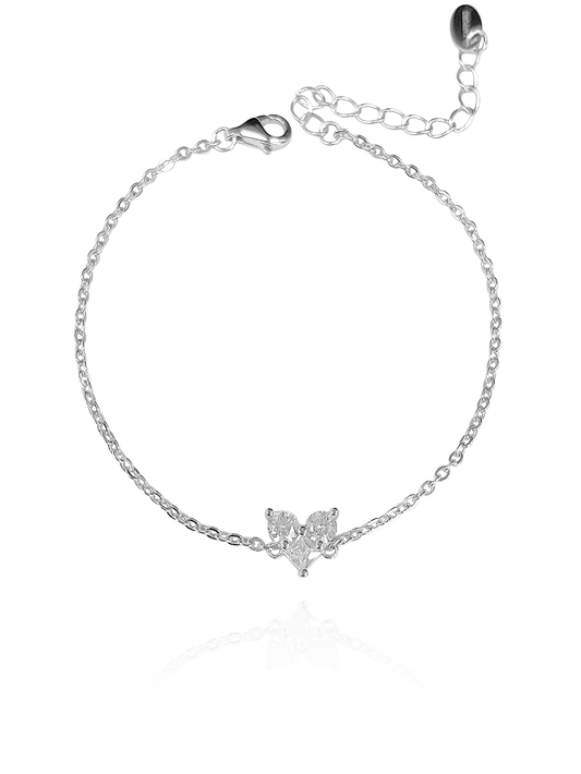 צמיד לב ליאן עדין מכסף אמיתי 925