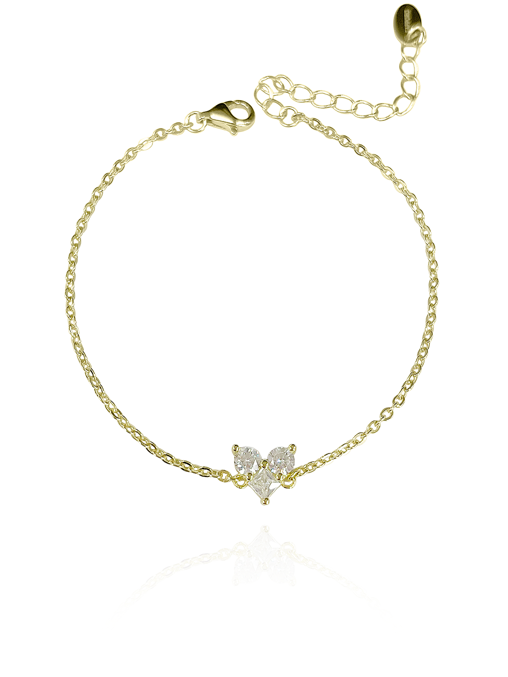 צמיד לב ליאן עדין מכסף אמיתי 925