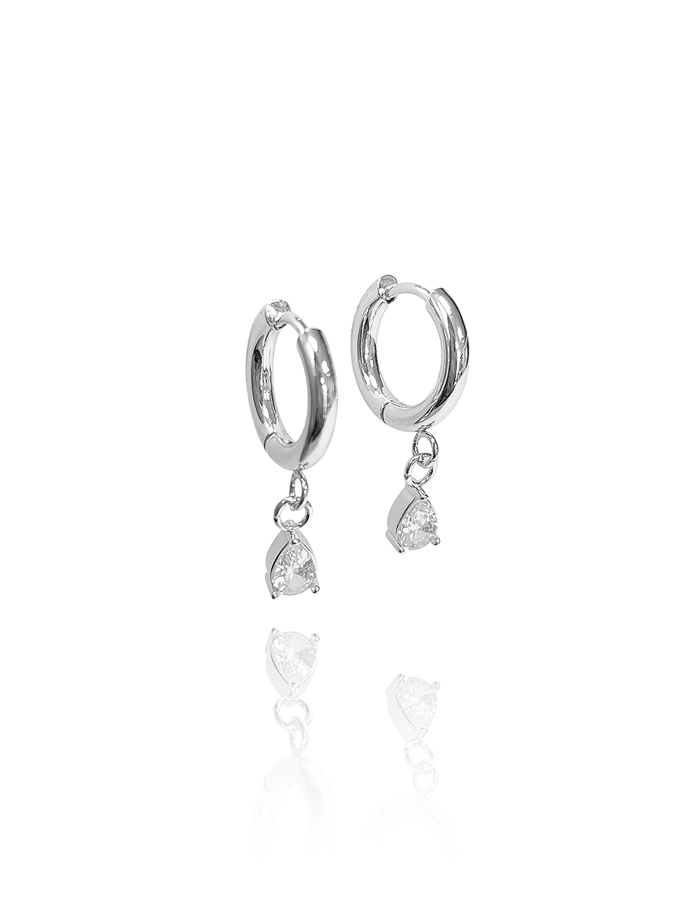 זוג עגילי חישוק טיפה עדינה