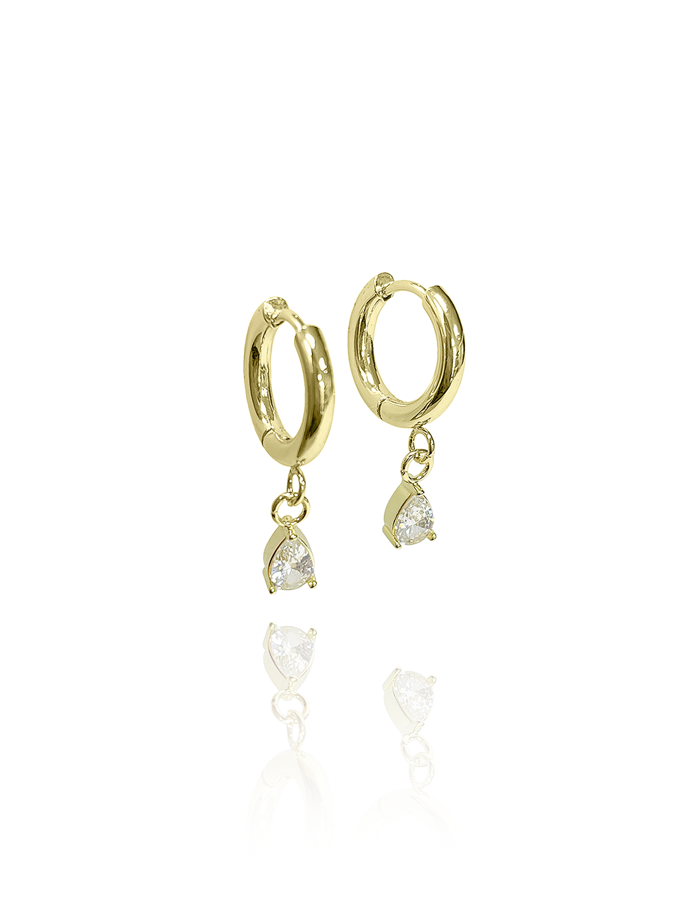 זוג עגילי חישוק טיפה עדינה