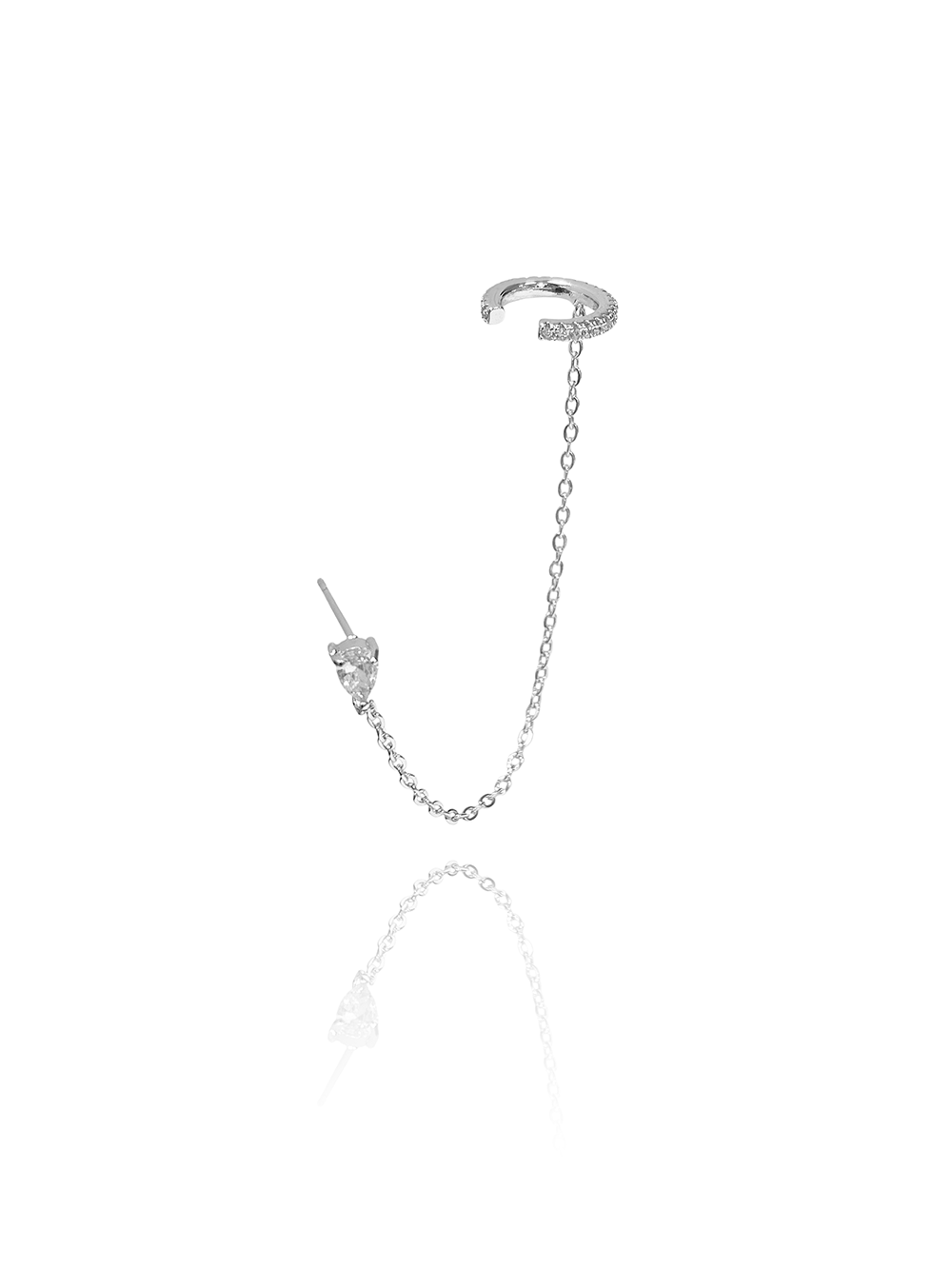 עגיל זירקון טיפה בשילוב הליקס ללא צורך בחור