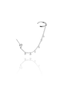 עגיל לב זירקונים בשילוב הליקס ללא צורך בחור