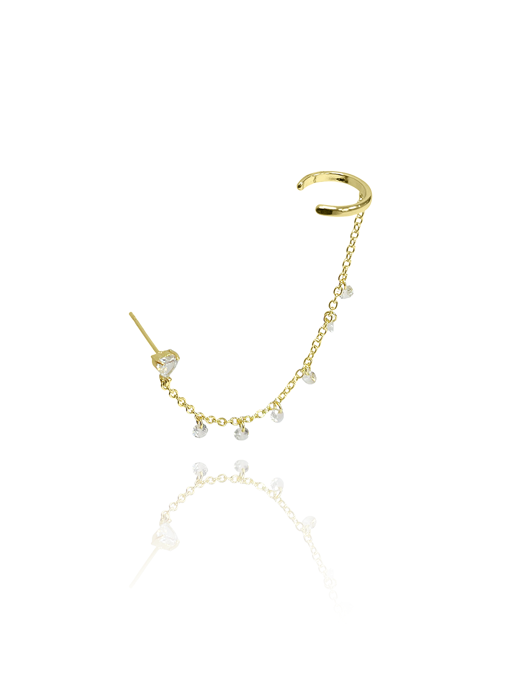 עגיל לב זירקונים בשילוב הליקס ללא צורך בחור