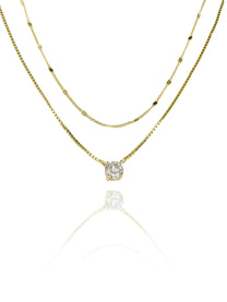 שרשרת זירקון כפולה מכסף אמיתי 925