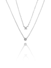 שרשרת כפולה פרח אבן מרכזית