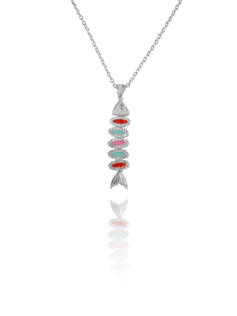 שרשרת דג מנצנץ צבעוני