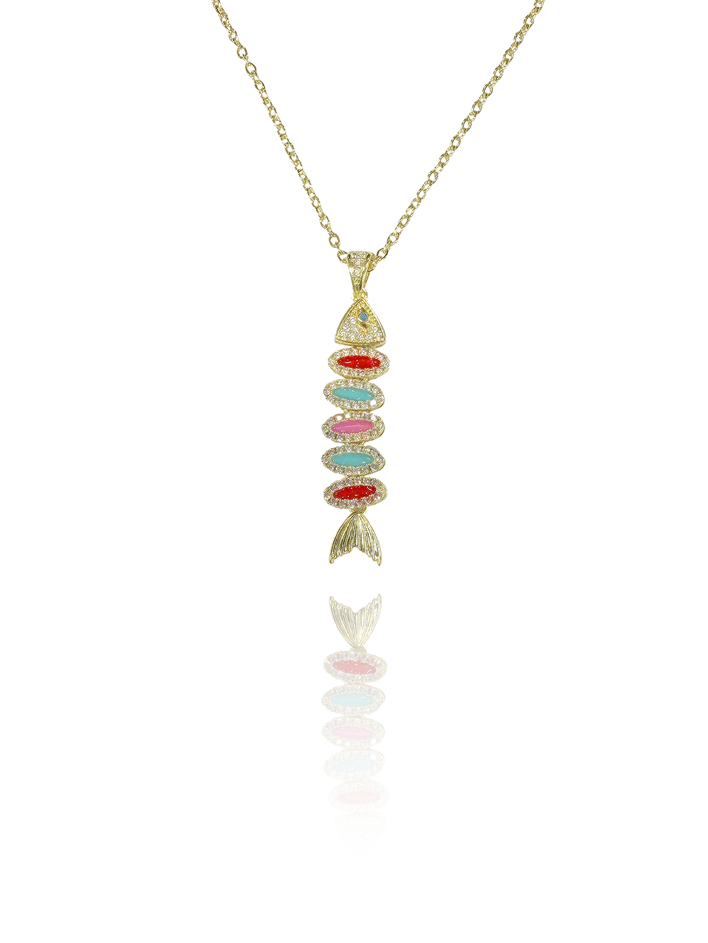 שרשרת דג מנצנץ צבעוני