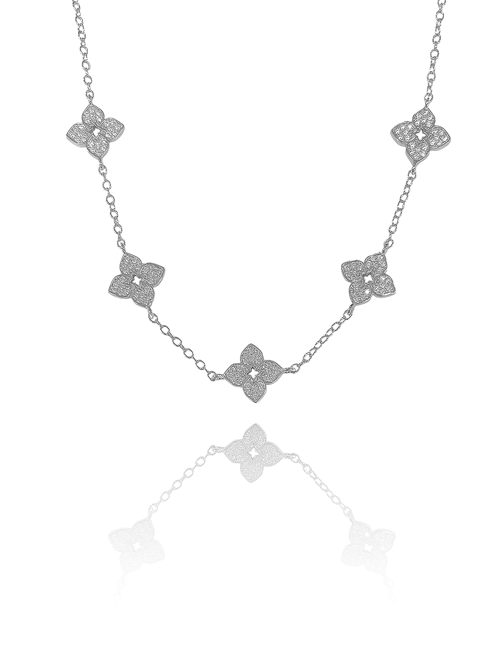 שרשרת פרחים משובצים