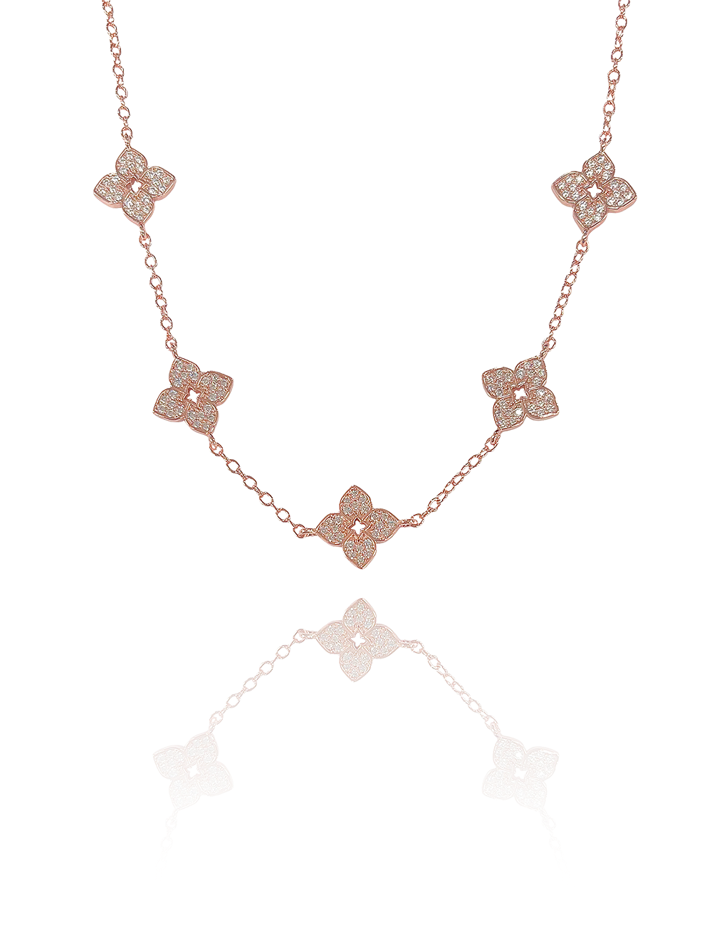 שרשרת פרחים משובצים