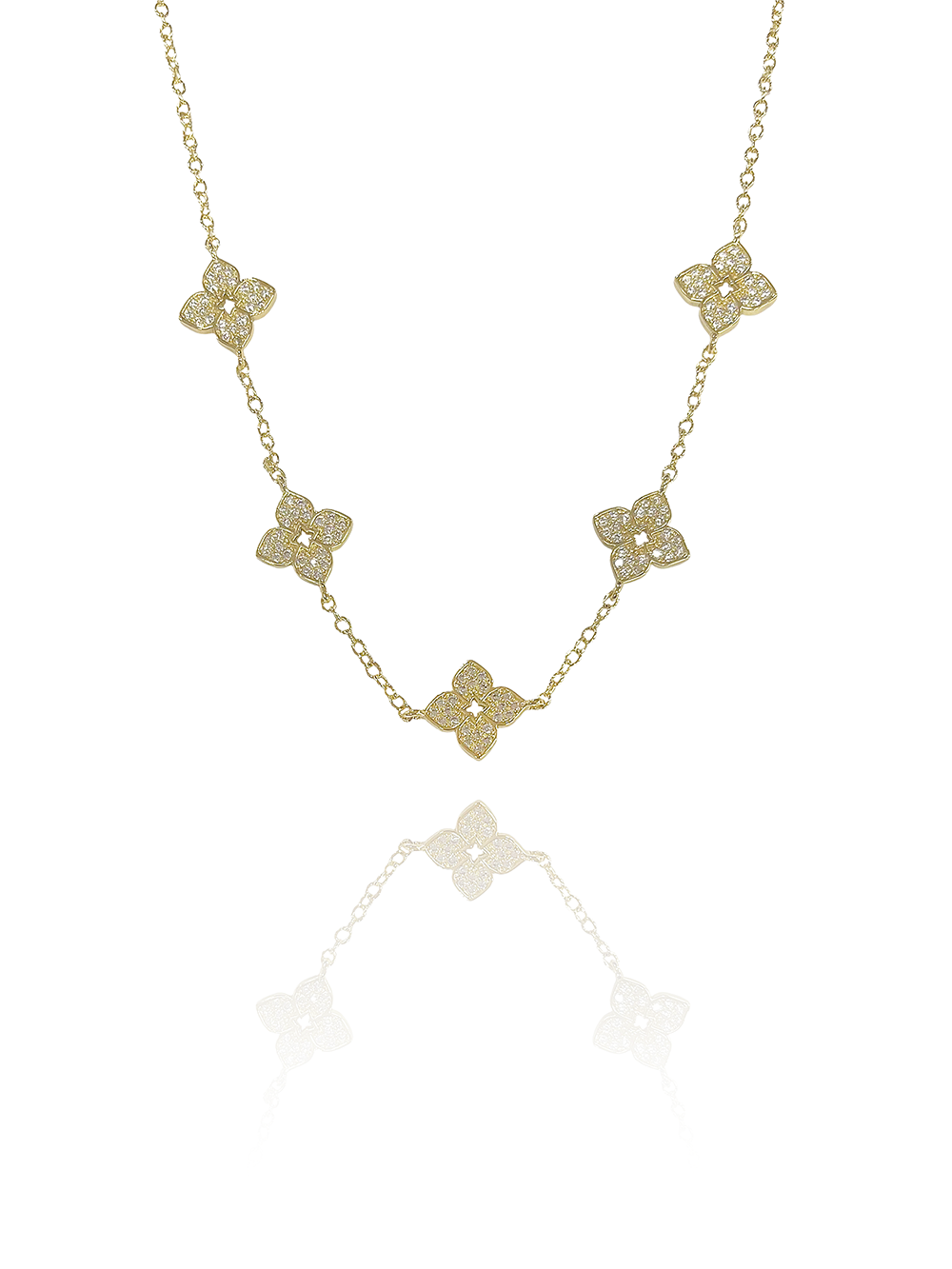 שרשרת פרחים משובצים