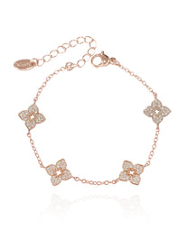 צמיד פרחים משובצים