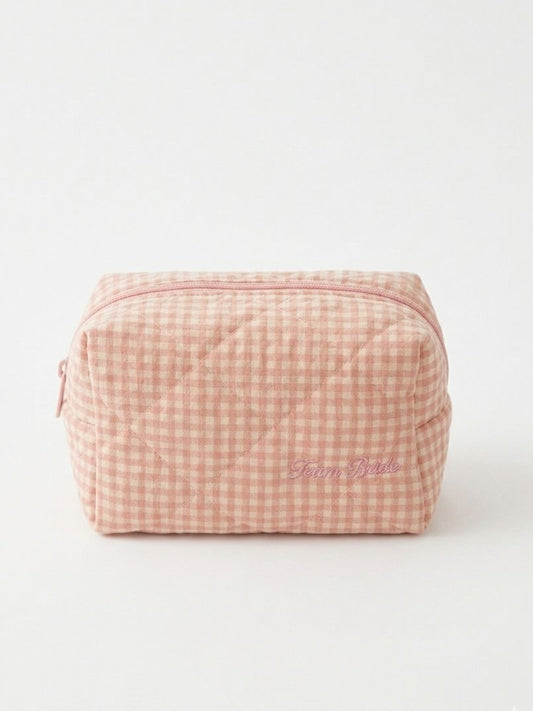 תיק איפור משבצות team bride